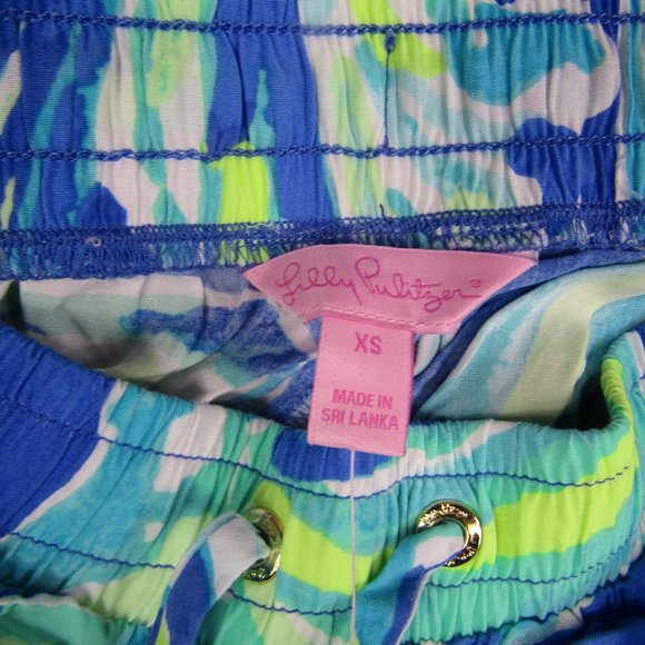 Lilly Pulitzer NEW NWT XS Blue Green Katia Shorts Beach Summer - Picture 3 of 5